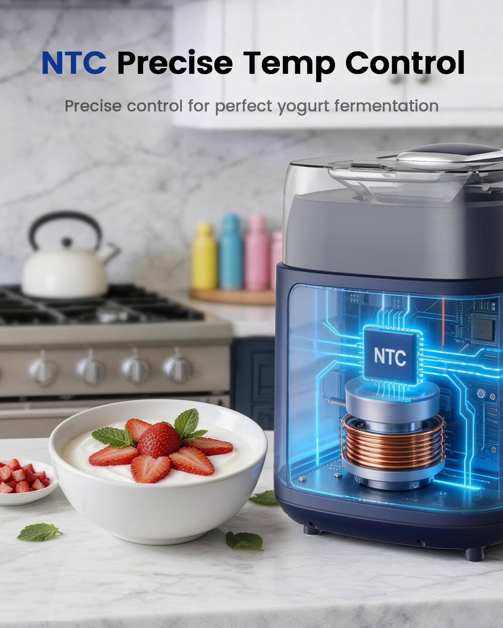 Oplace 4-in-1 Compressor Ice Cream Maker, 1-Quart