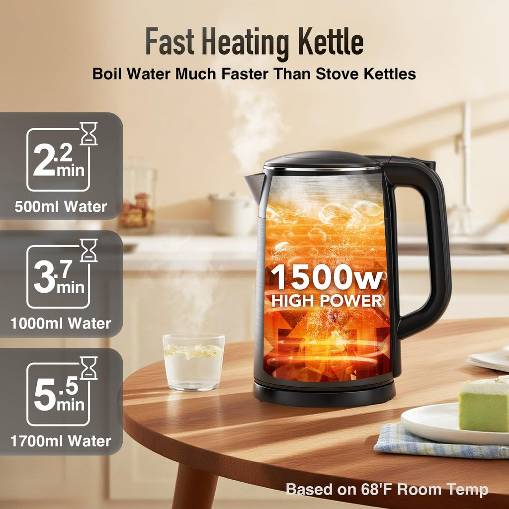 Mecity Electric Kettle 1.7 Liter Water Boiler with Temperature Control