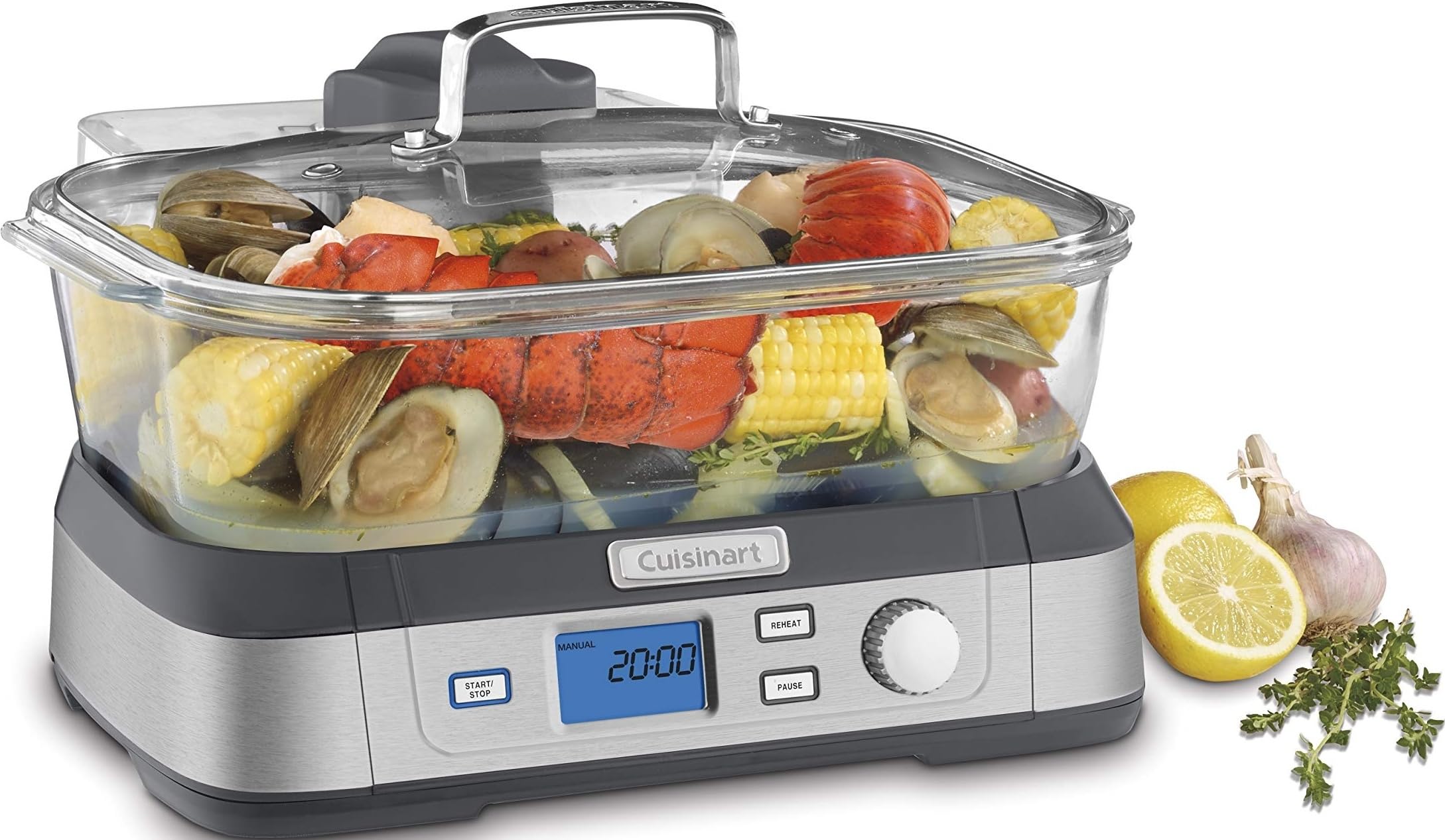 Cuisinart STM-1000 CookFresh Digital Glass Steamer, Stainless Steel