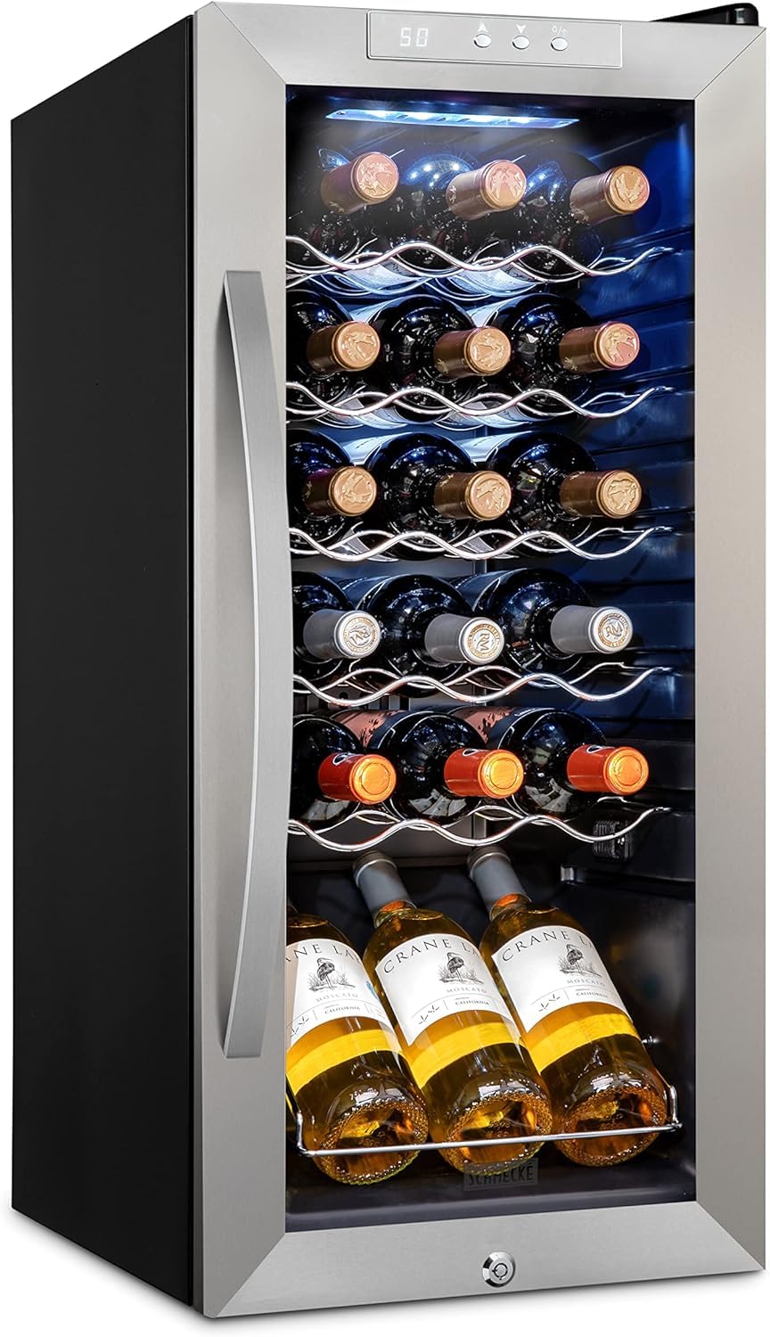 SCHMÉCKÉ Freestanding Wine Cooler Refrigerator with Lock