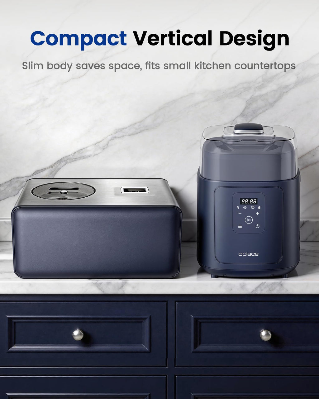 Oplace 4-in-1 Compressor Ice Cream Maker, 1-Quart