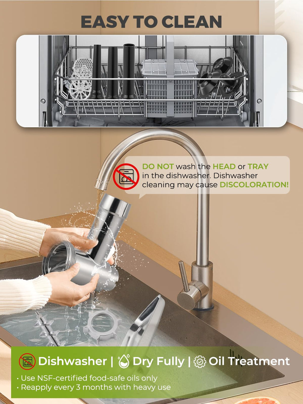 Flyseago Multifunctional Electric Meat Grinder 3200W Touch Control