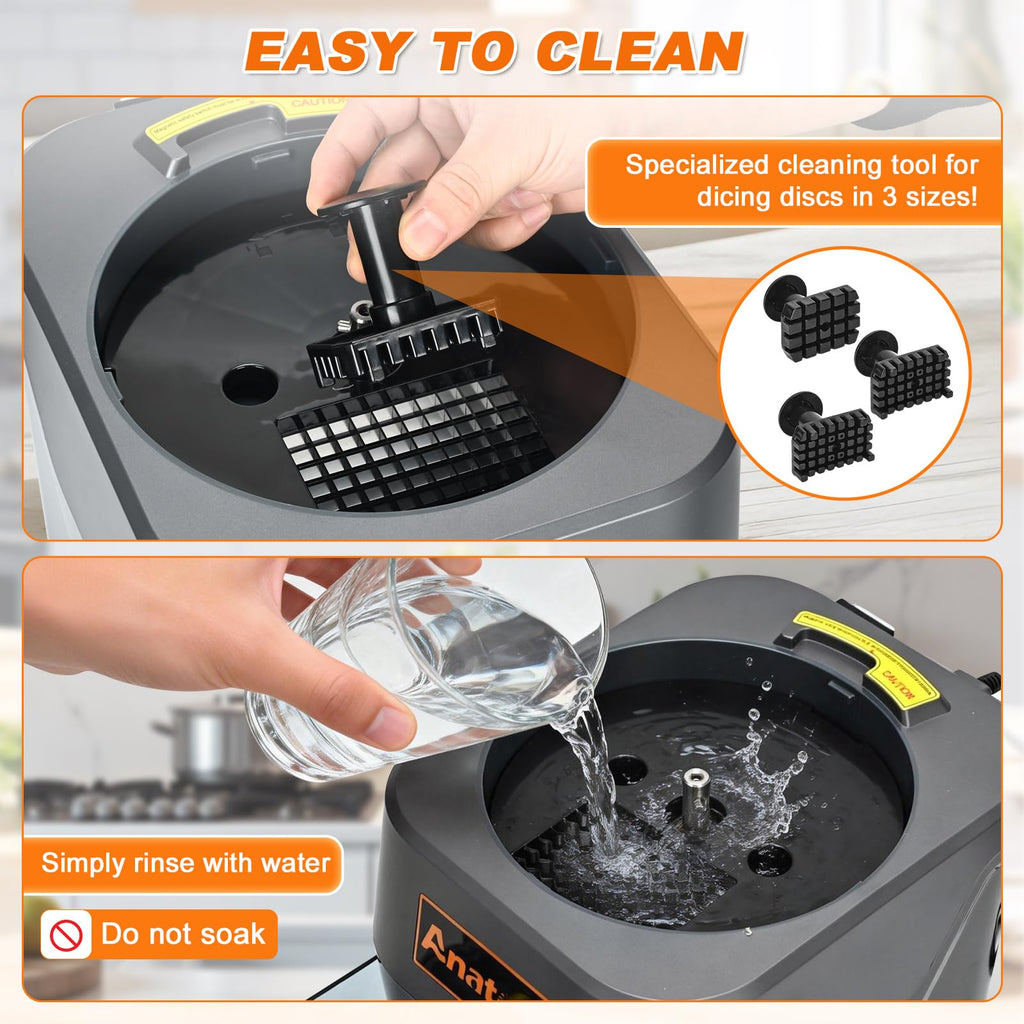 Anatole 6-In-1 Electric Commercial Food Processor Vegetable Chopper Dicer