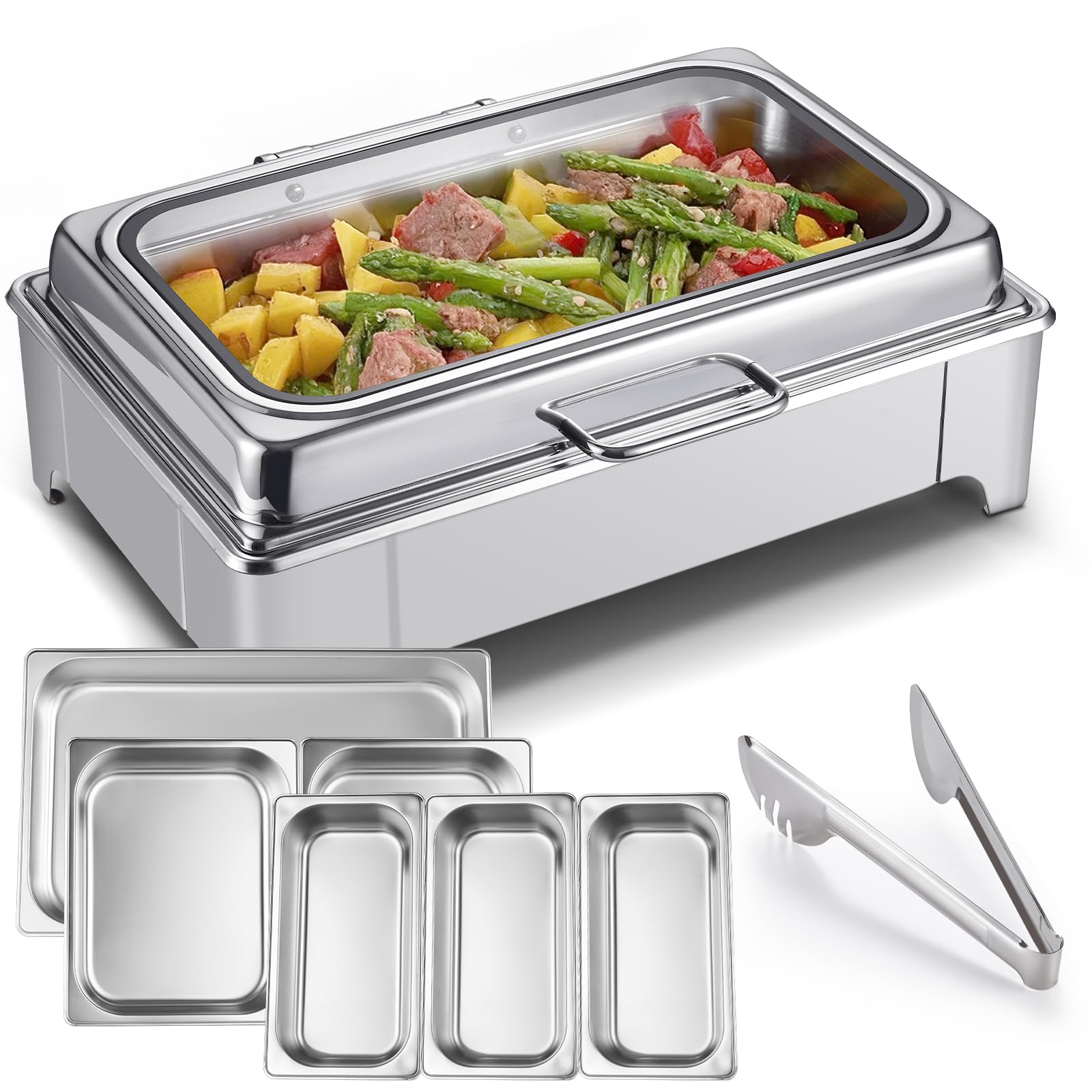 Electric Stainless Steel Chafing Dish Buffet Server Set