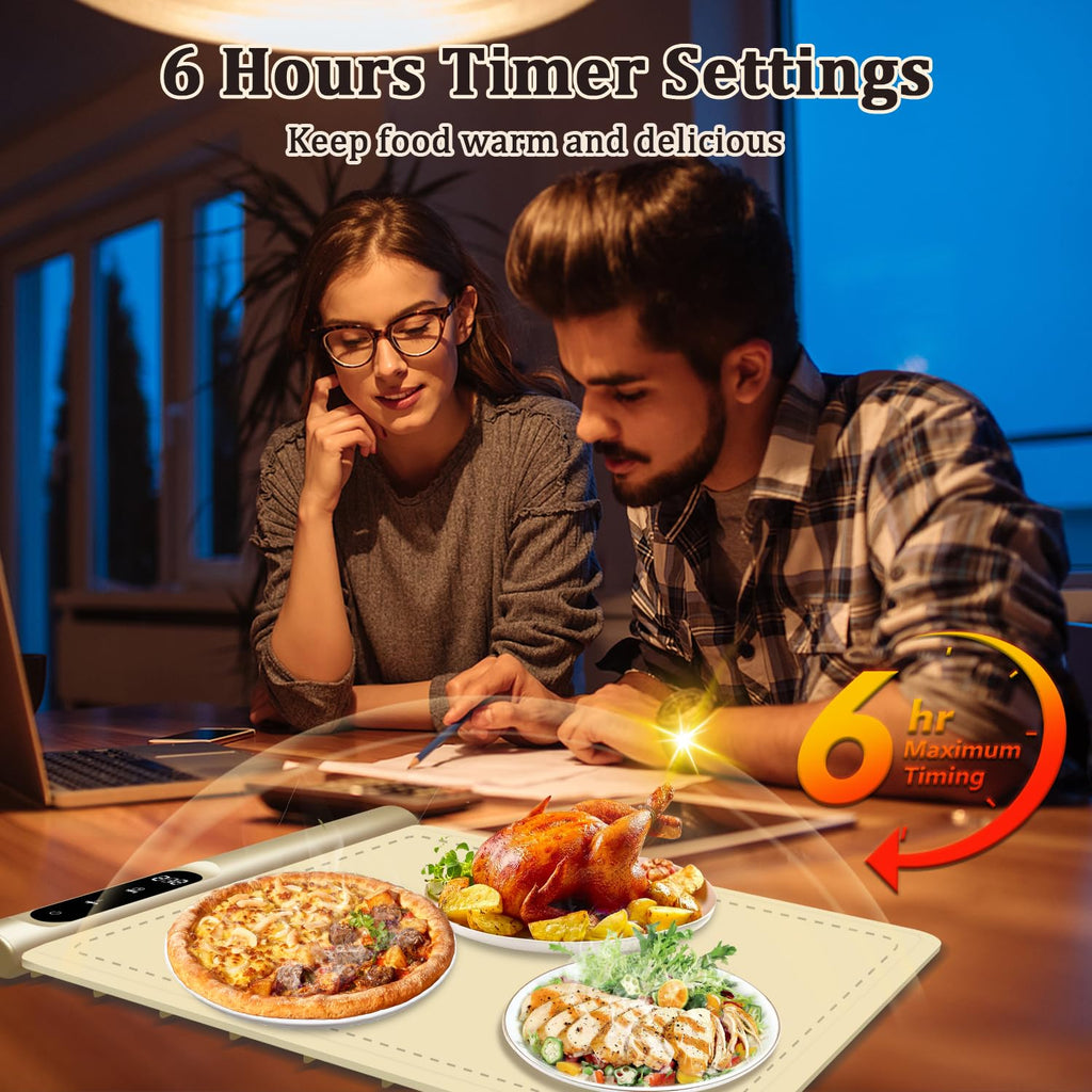 Newise Graphene Electric Food Warming Mat with 6 Heat Settings