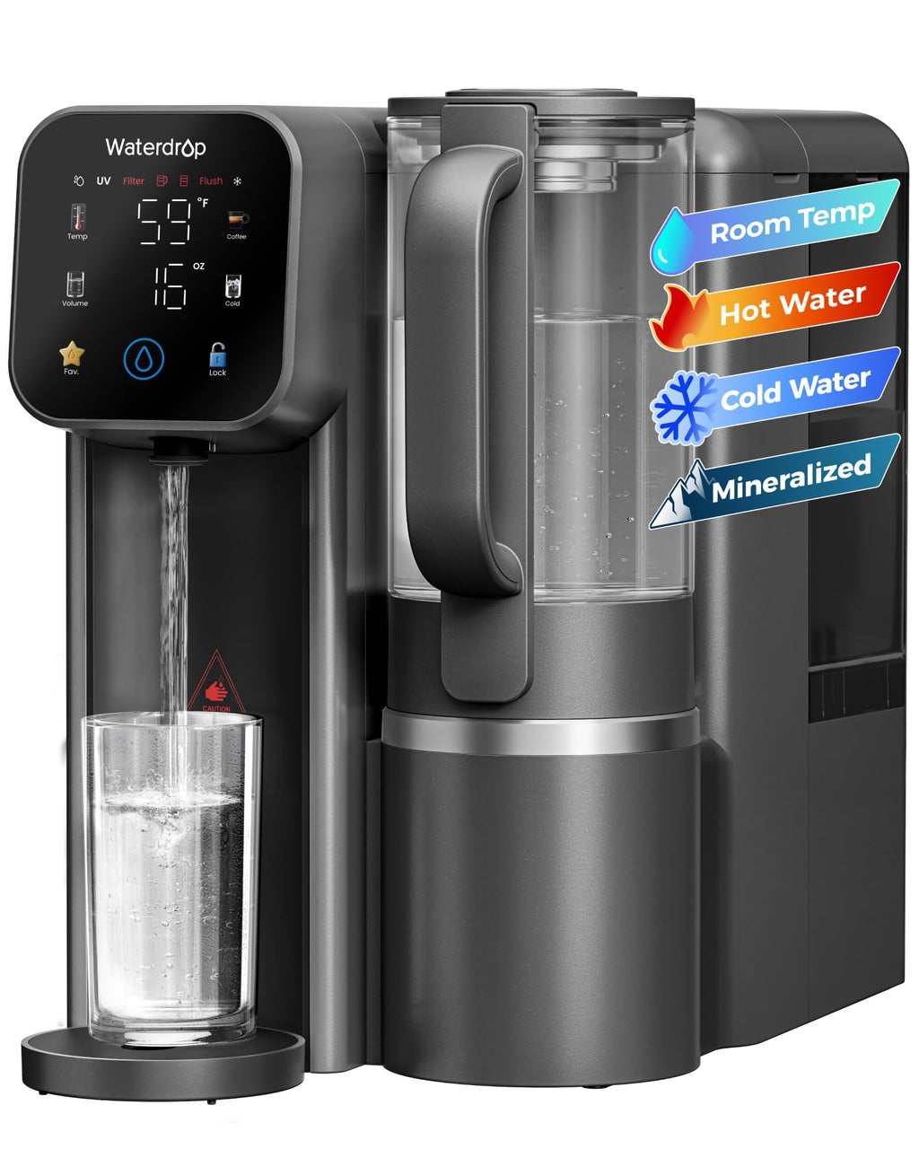 Waterdrop M6 & G2 Reverse Osmosis System, Black