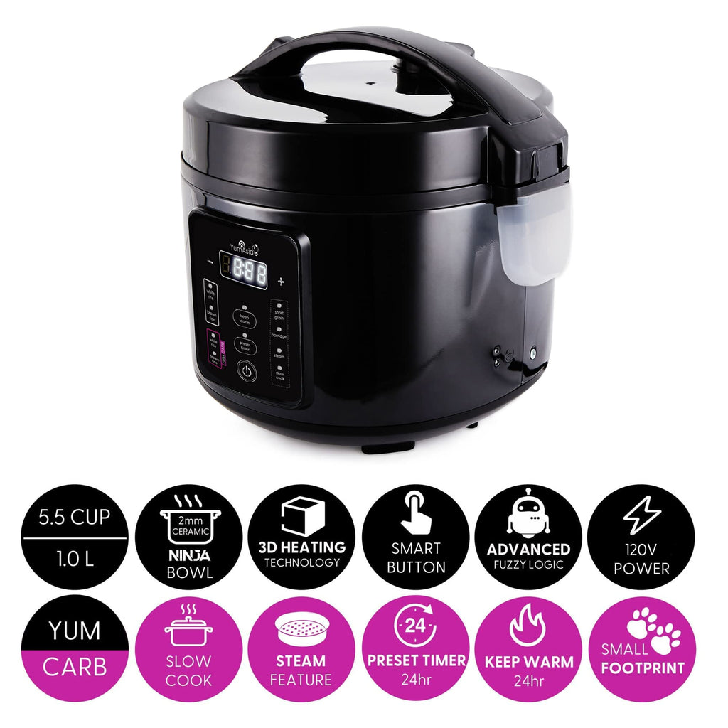 Yum Asia Kumo YumCarb 5.5-Cup Fuzzy Logic Rice Cooker