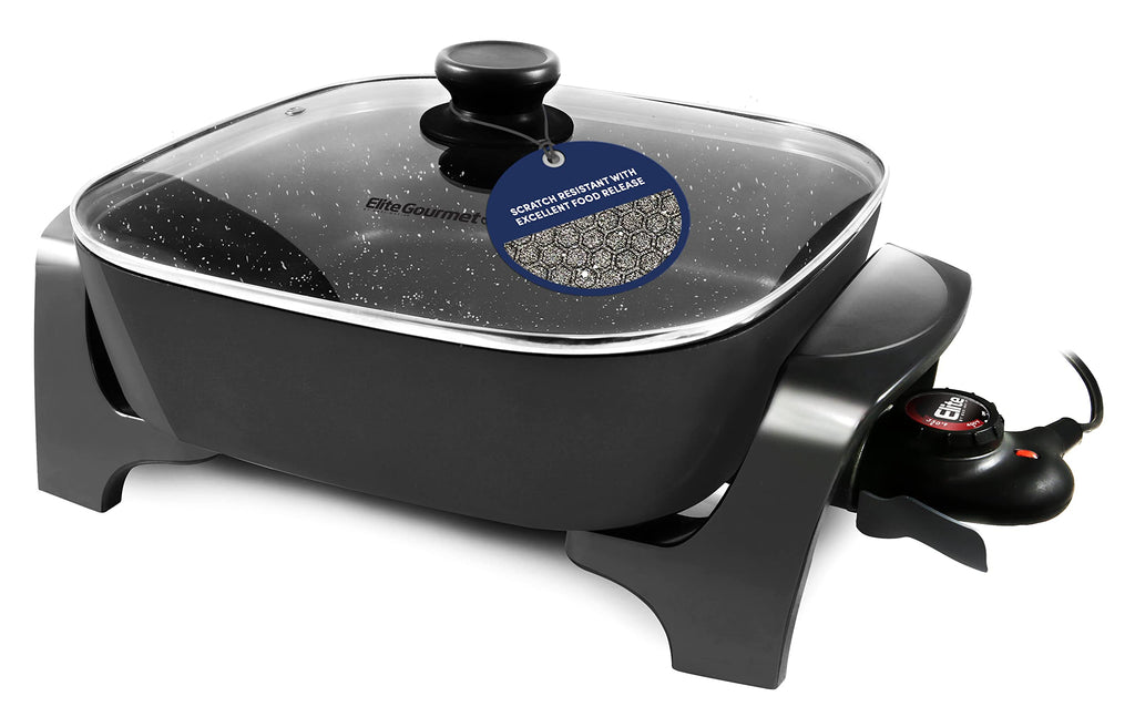 Elite Gourmet PFAS-Free Nonstick Electric Ceramic Skillet
