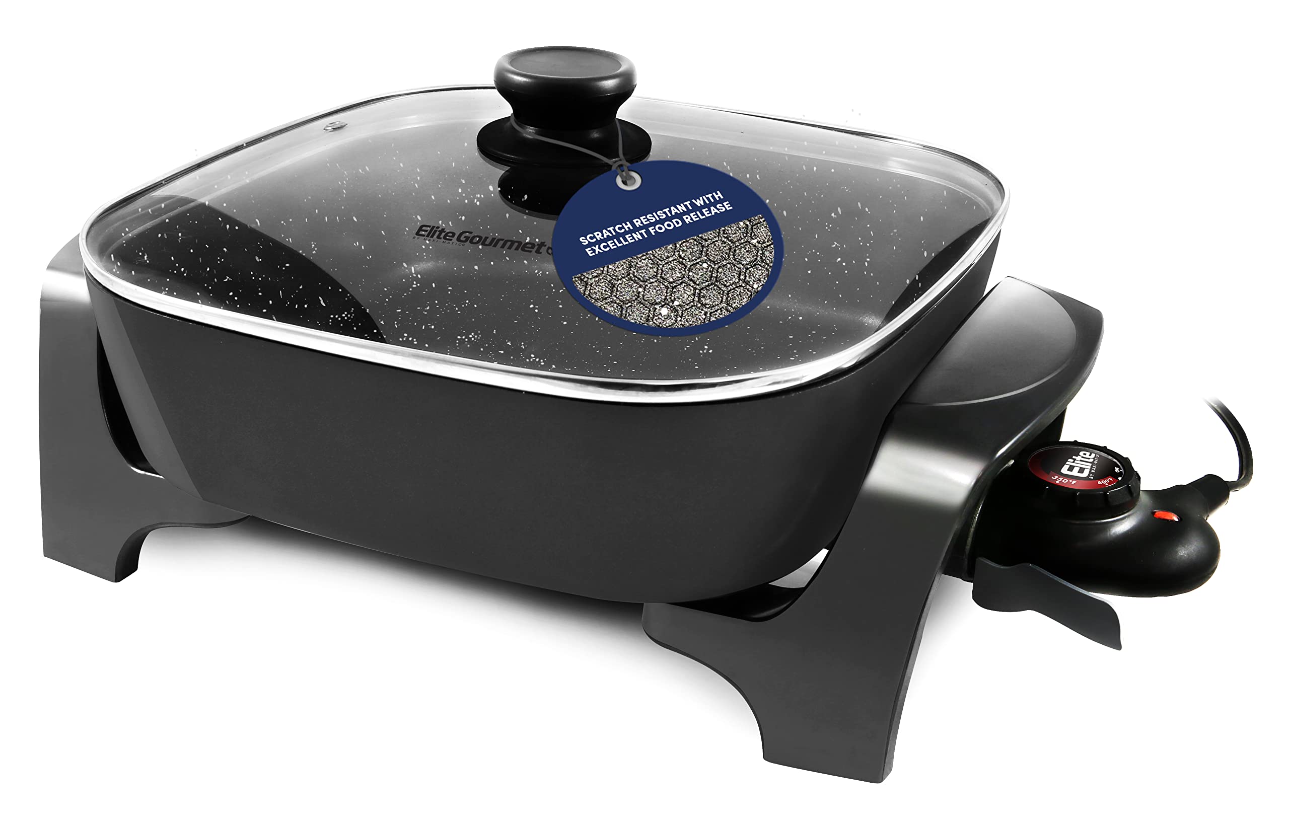Elite Gourmet PFAS-Free Nonstick Electric Ceramic Skillet