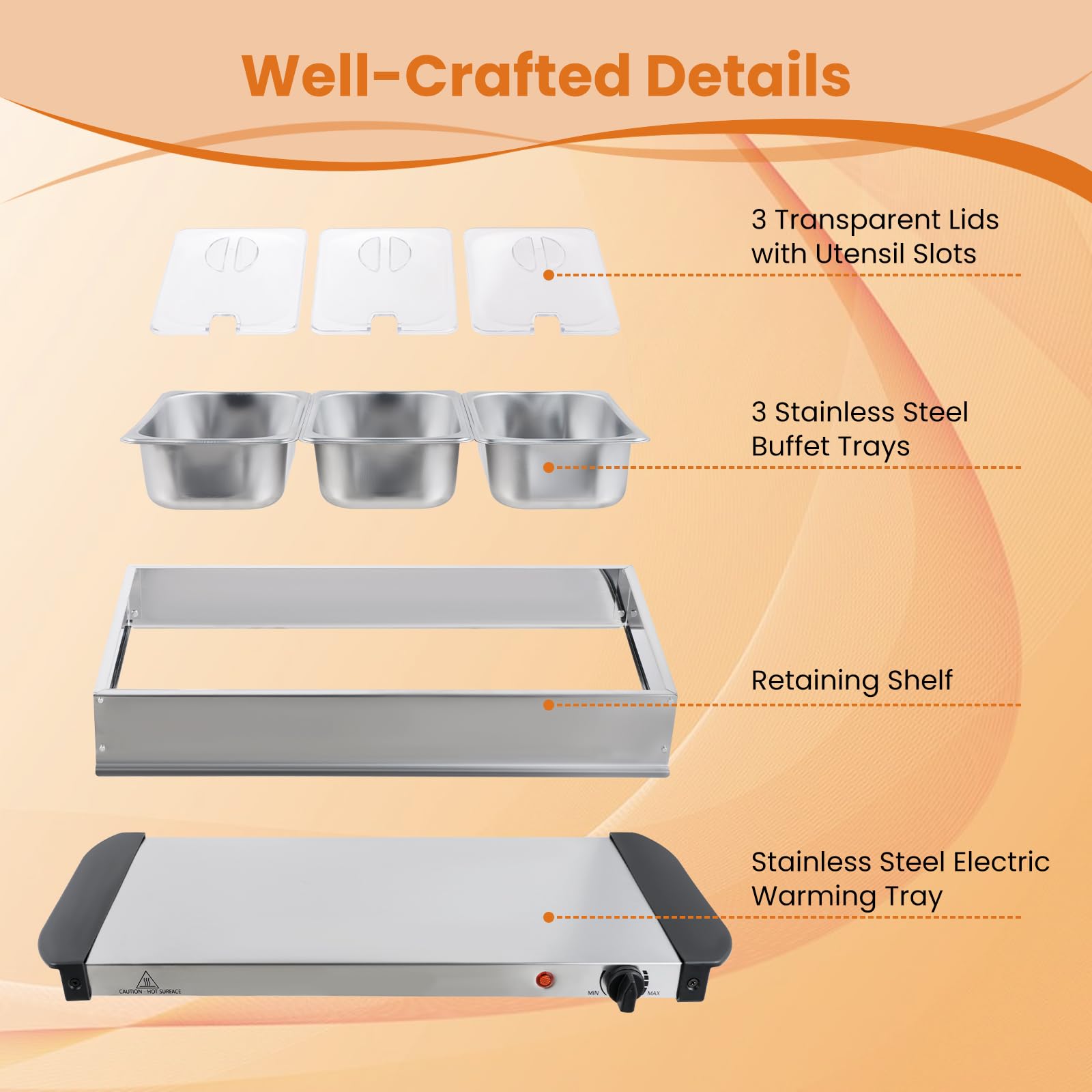 Giantex 3-Pan Electric Buffet Server and Food Warmer