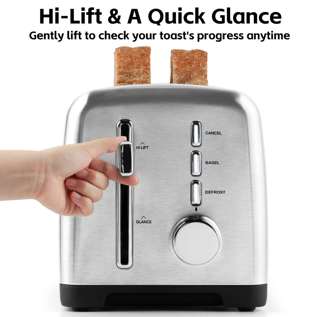 CUSIMAX 4-Slice Long-Slot Stainless Steel Toaster