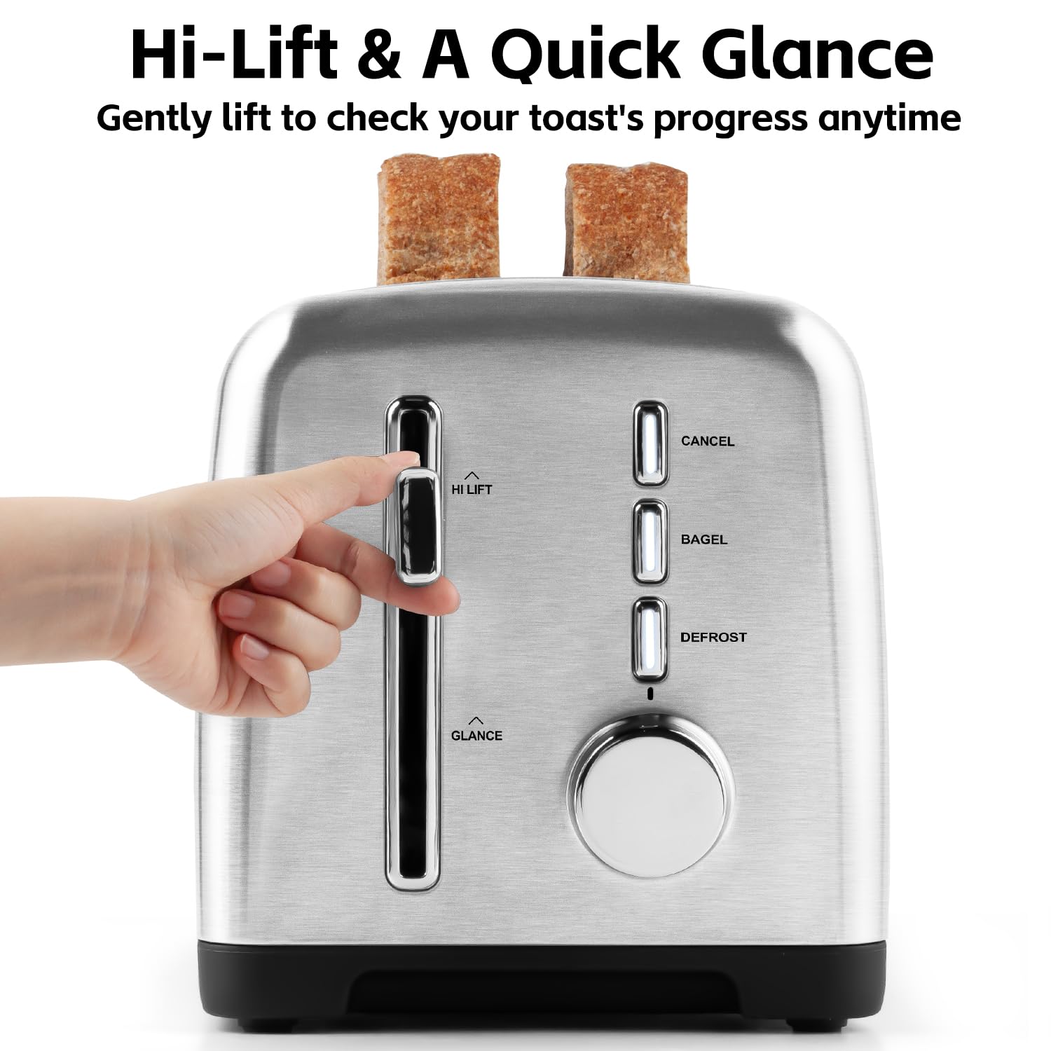 CUSIMAX 4-Slice Long-Slot Stainless Steel Toaster