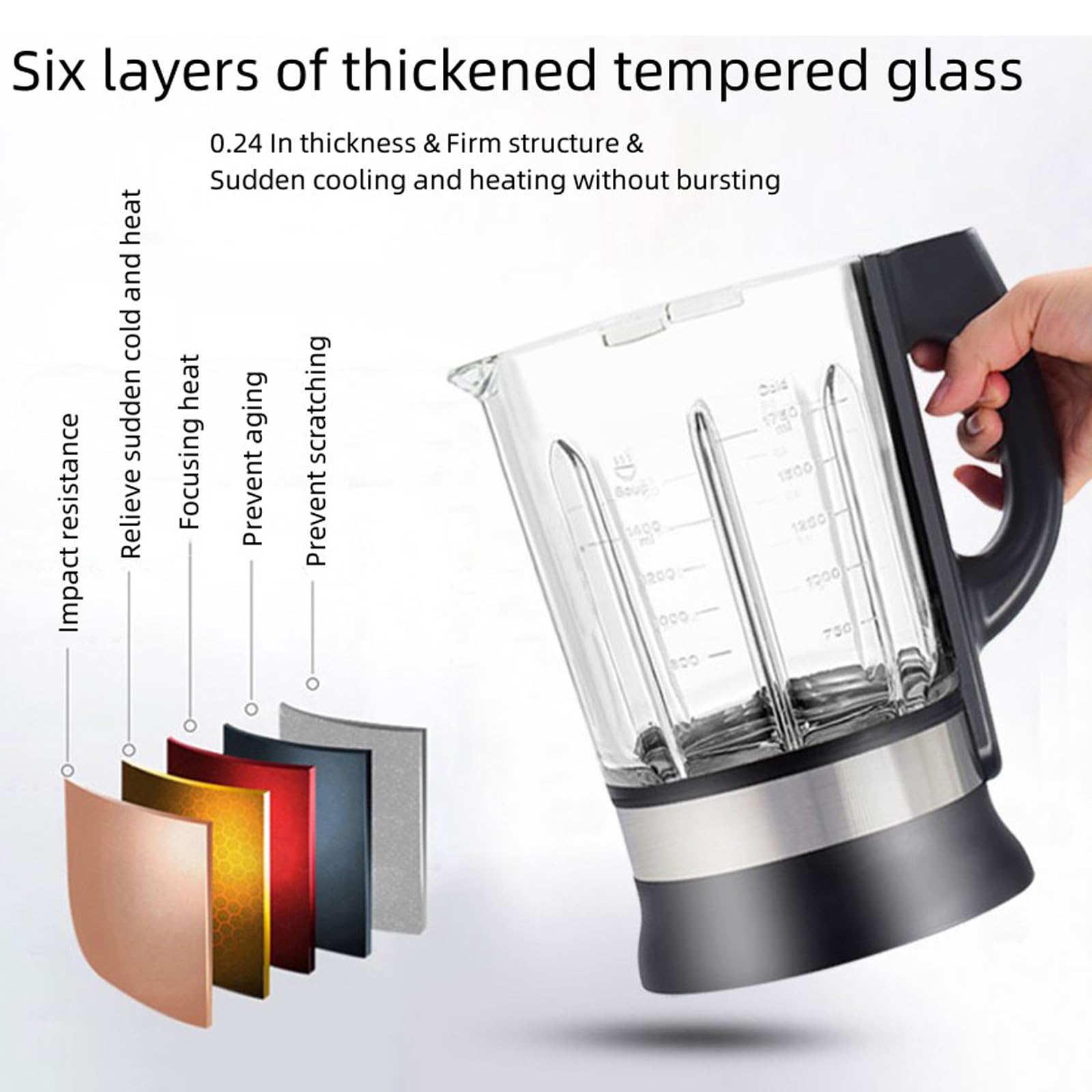 1200W Countertop Blender, Food Processor Hot Soup Maker with 9 Programs