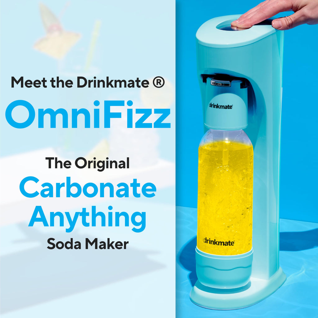 Drinkmate OmniFizz Sparkling Water Maker & Soda Streaming Machine | Carbonates Any Drink | BPA-Free Bottle | No Batteries or Electricity Required | CO2 Not Included