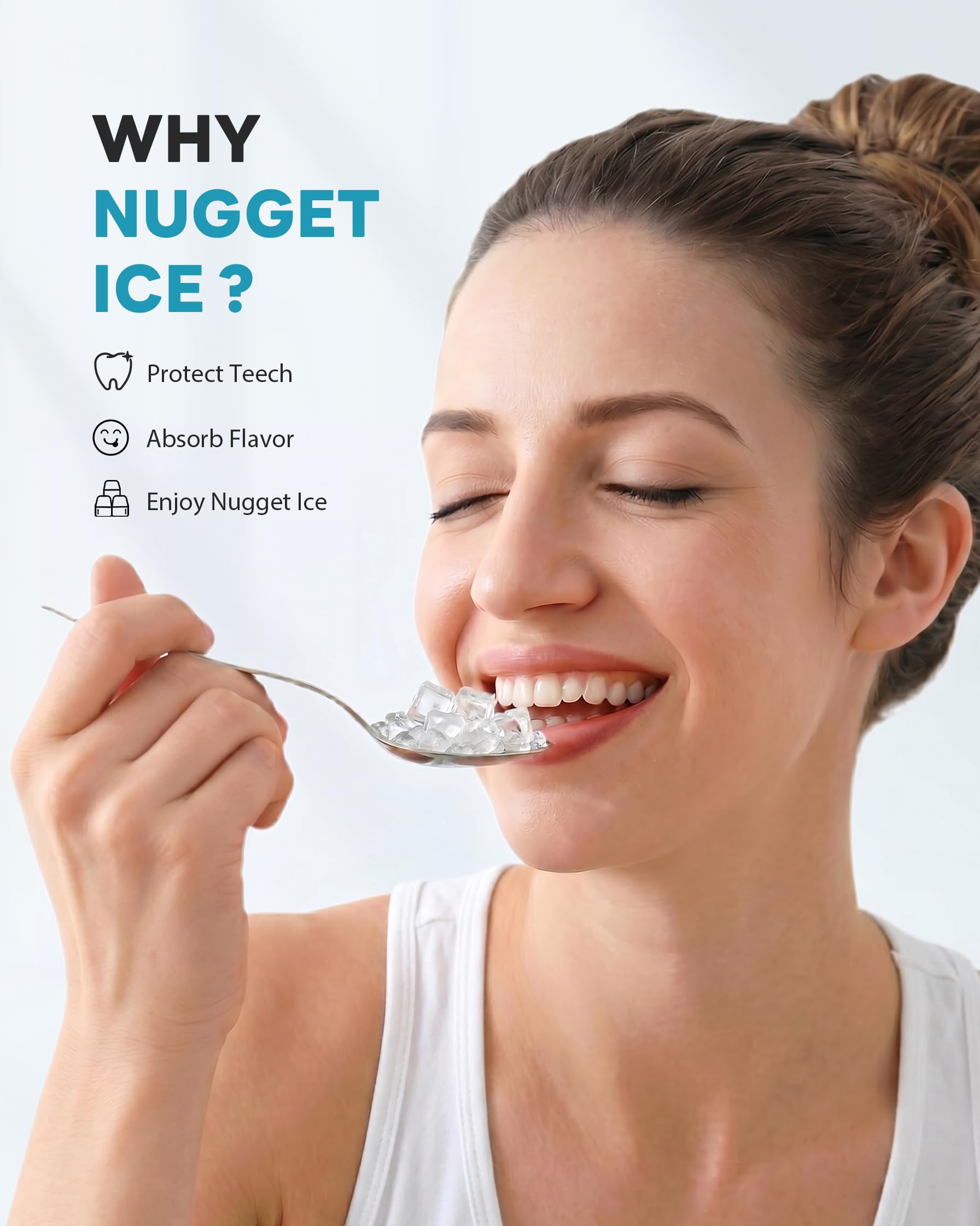 Countertop Nugget Ice Maker with Self-Cleaning Function