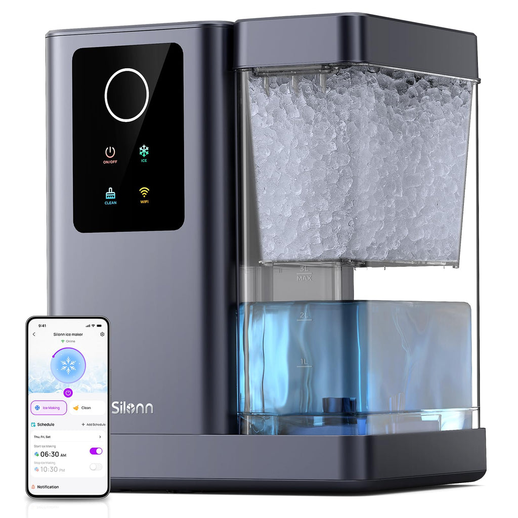 43-Lb Countertop Nugget Ice Maker with Self-Cleaning