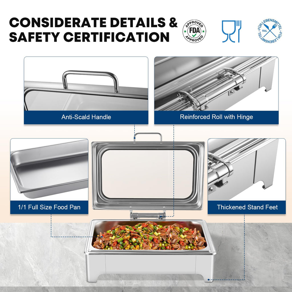 Electric Stainless Steel Chafing Dish Buffet Server Set