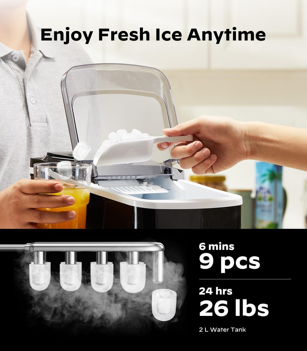 43-Lb Countertop Nugget Ice Maker with Self-Cleaning
