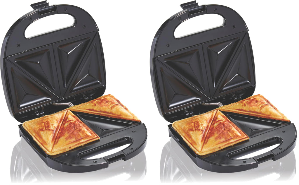 Hamilton Beach Electric Sealed Sandwich Maker Grill with PFAS-Free Nonstick Plates, Makes Stuffed French Toast, Omelets, Compact & Easy to Store, Black (25430G)