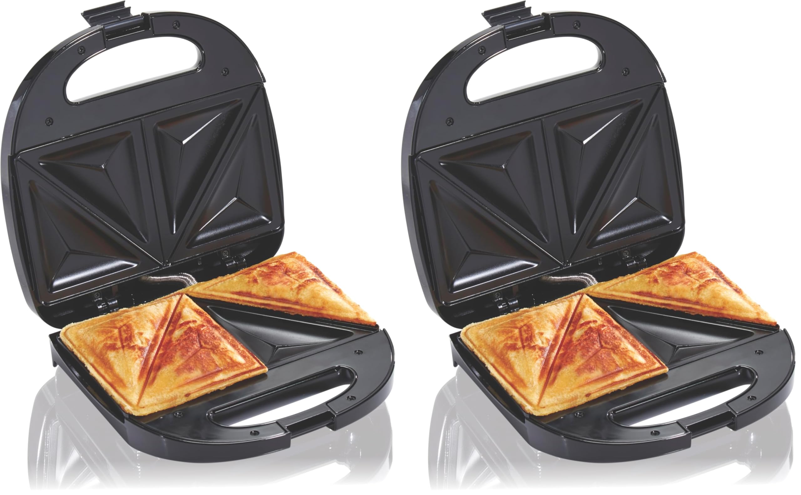 Hamilton Beach Electric Sealed Sandwich Maker Grill with PFAS-Free Nonstick Plates, Makes Stuffed French Toast, Omelets, Compact & Easy to Store, Black (25430G)