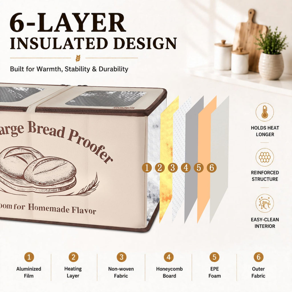 XL Bread Proofing Box Foldable Bread Proofer 23.6" Long Sourdough Warmer