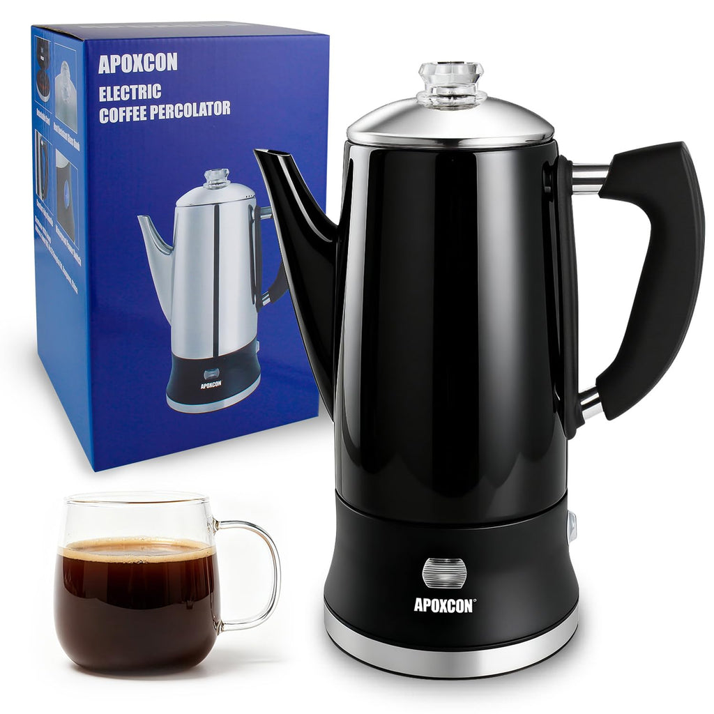 APOXCON All Stainless Steel Electric Coffee Percolator