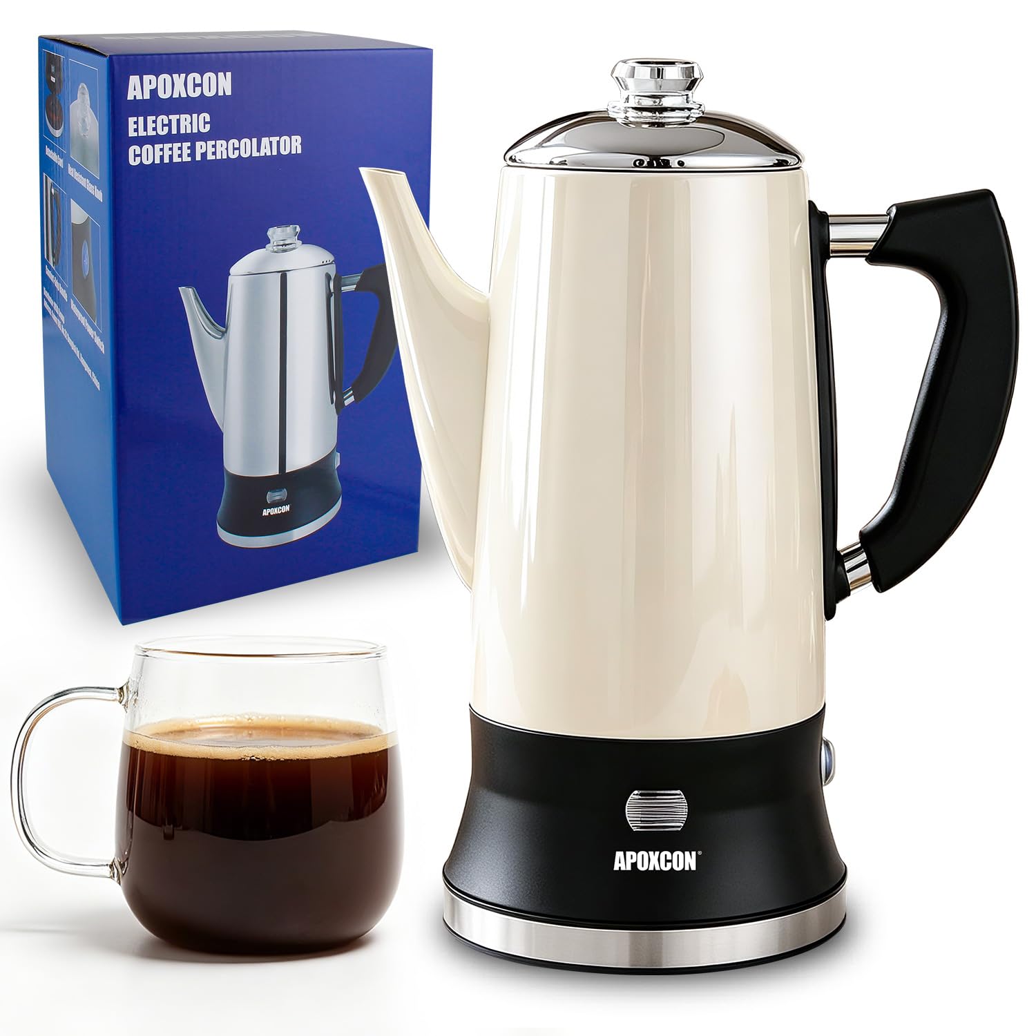 APOXCON Stainless Steel Electric Coffee Percolator