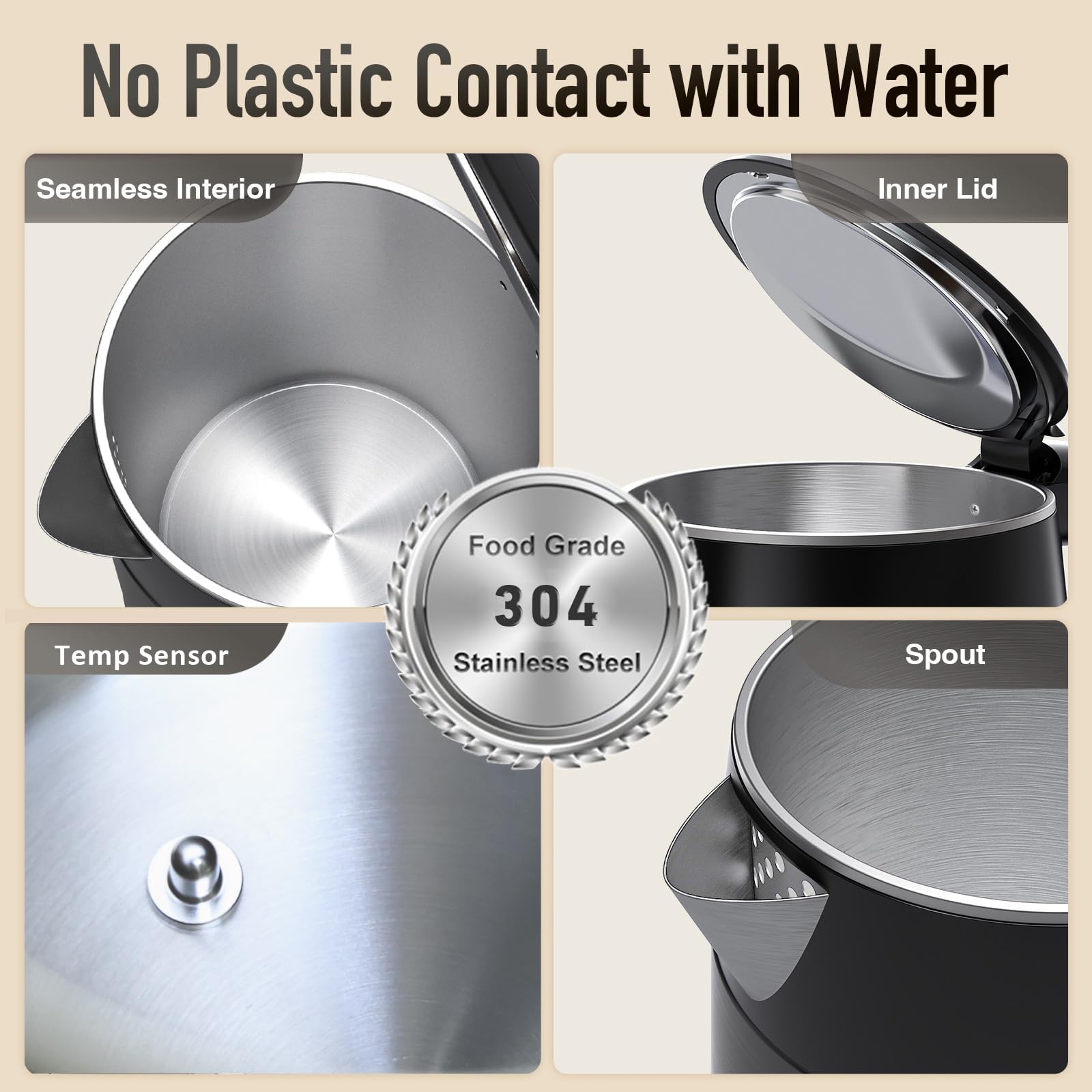 Mecity Electric Kettle 1.7 Liter Water Boiler with Temperature Control