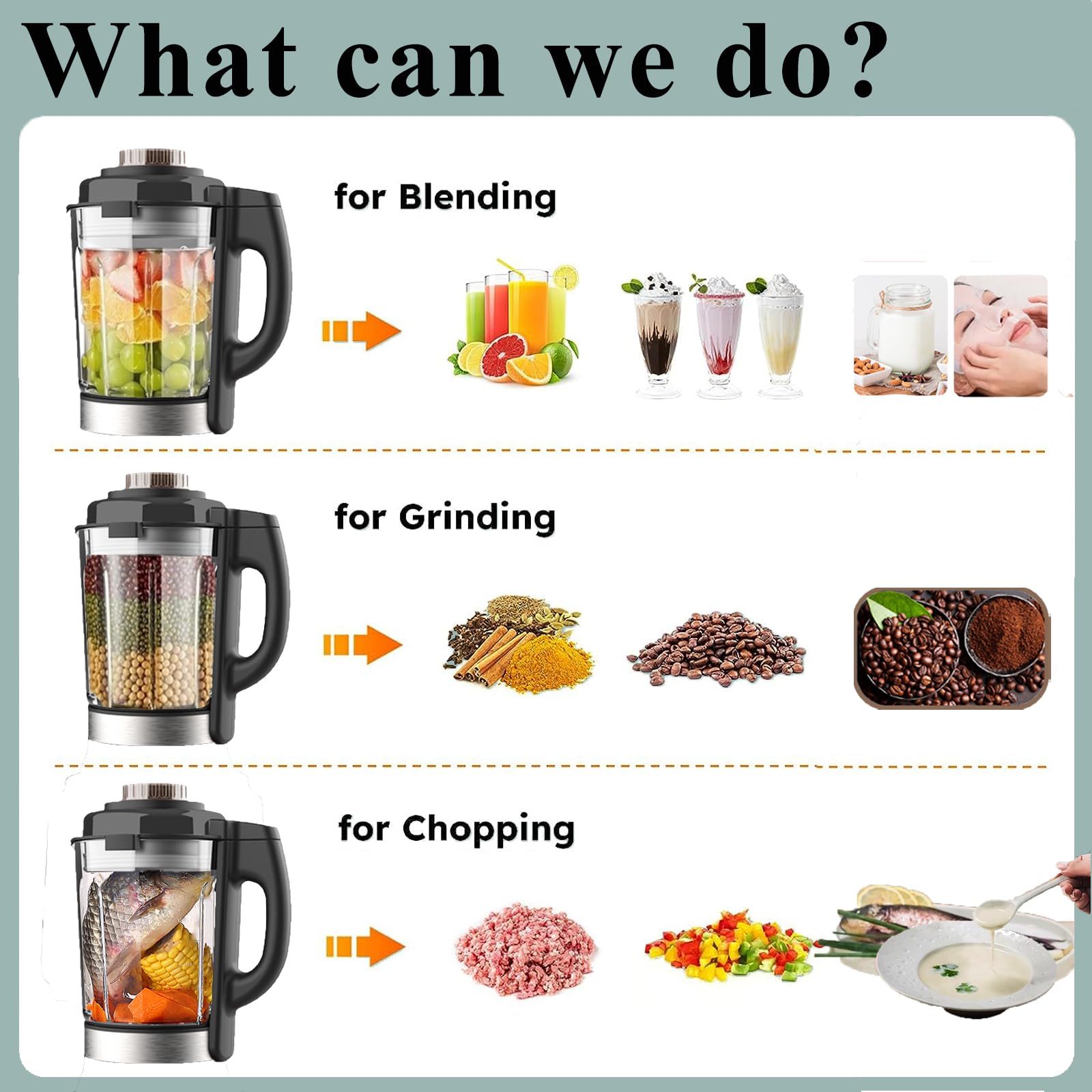1200W Countertop Blender, Food Processor Hot Soup Maker with 9 Programs