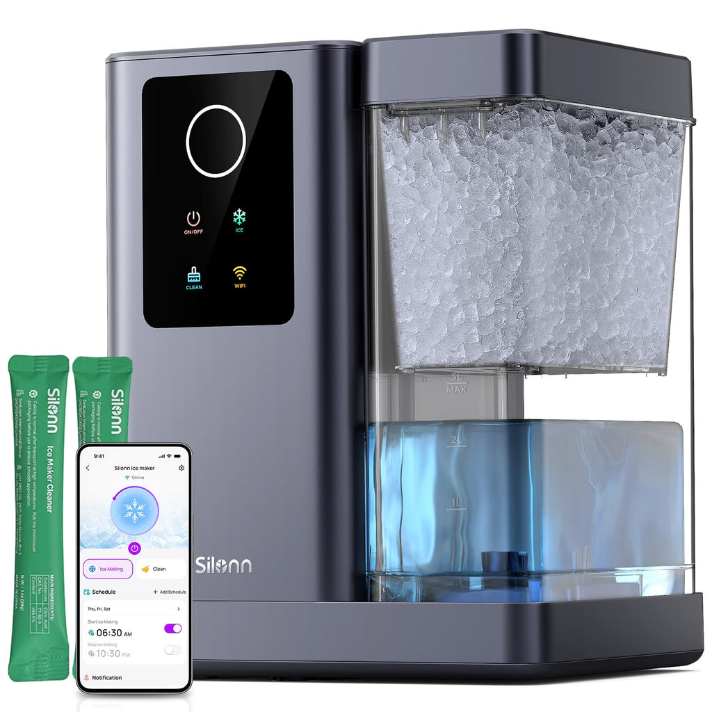 43-Lb Countertop Nugget Ice Maker with Self-Cleaning