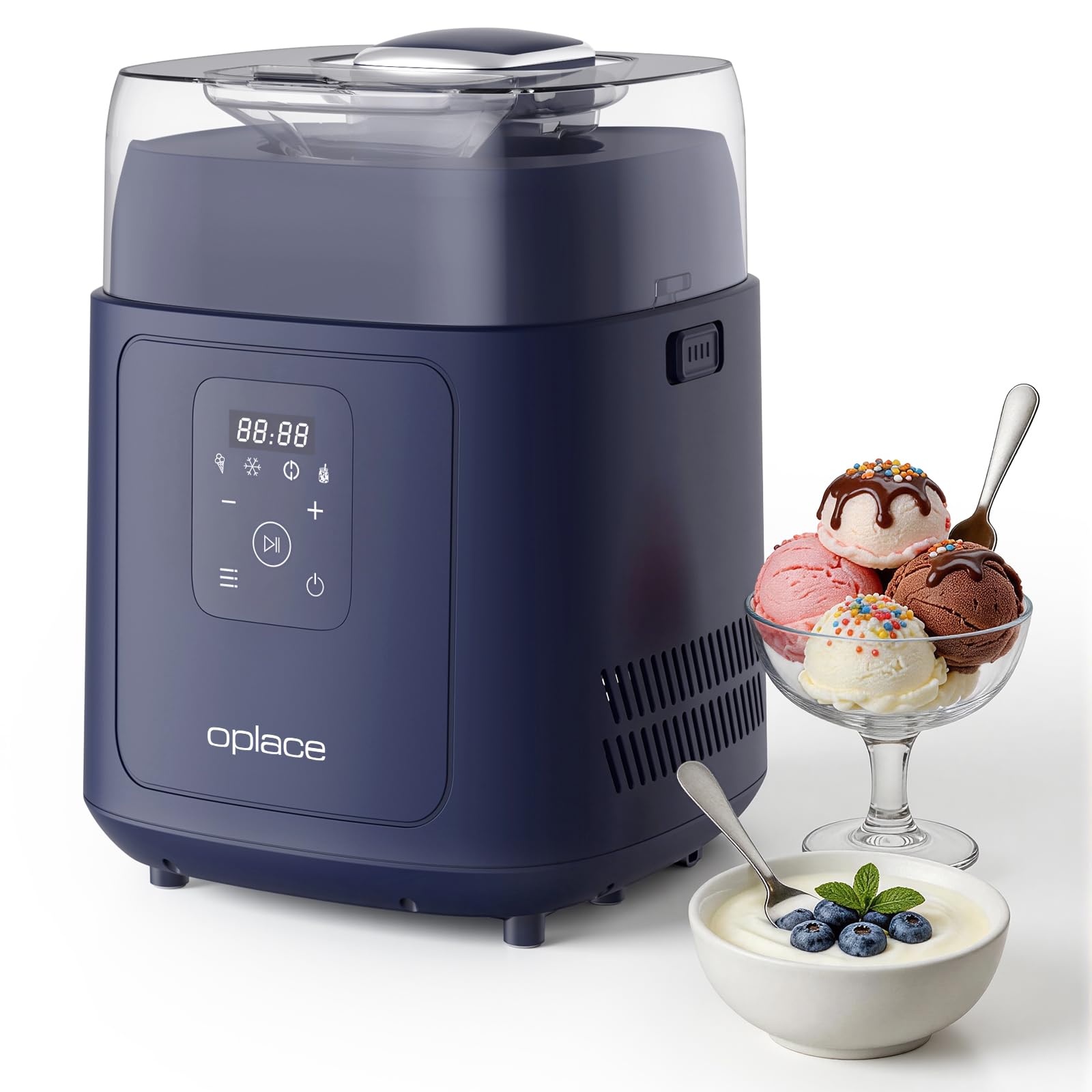 Oplace 4-in-1 Compressor Ice Cream Maker, 1-Quart