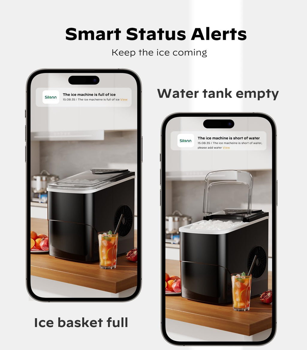 43-Lb Countertop Nugget Ice Maker with Self-Cleaning