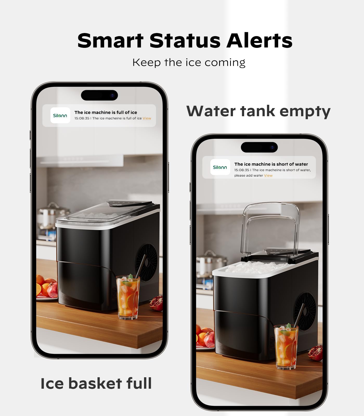 43-Lb Countertop Nugget Ice Maker with Self-Cleaning