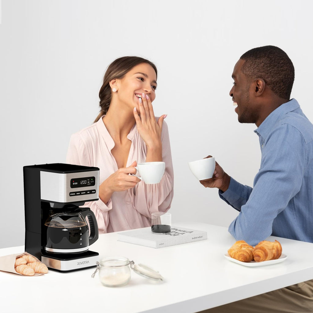 REVOTRA 12 Cup Programmable Coffee Maker, Hot and Iced Drip Coffee Makers