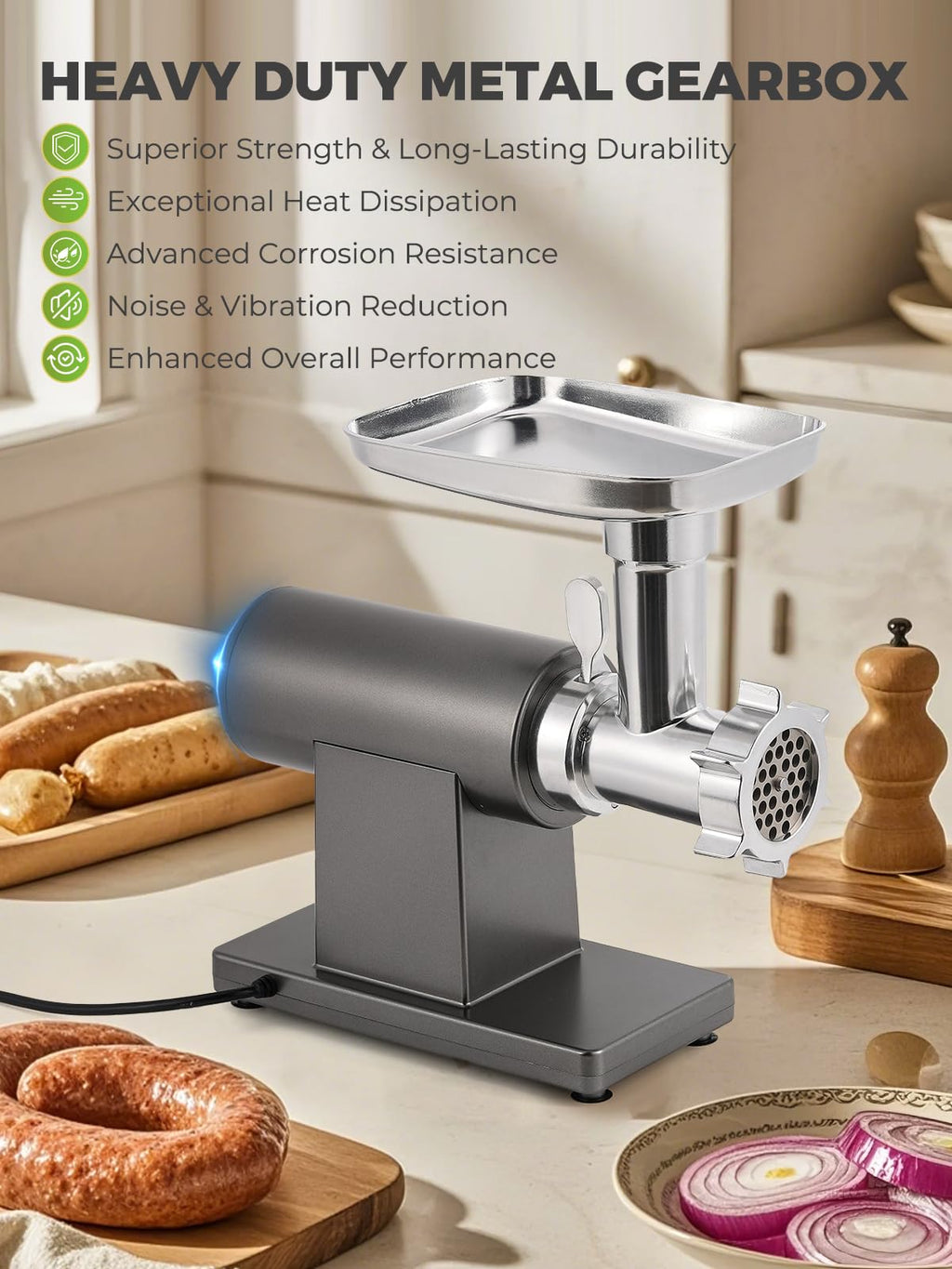 Flyseago Multifunctional Electric Meat Grinder 3200W Touch Control