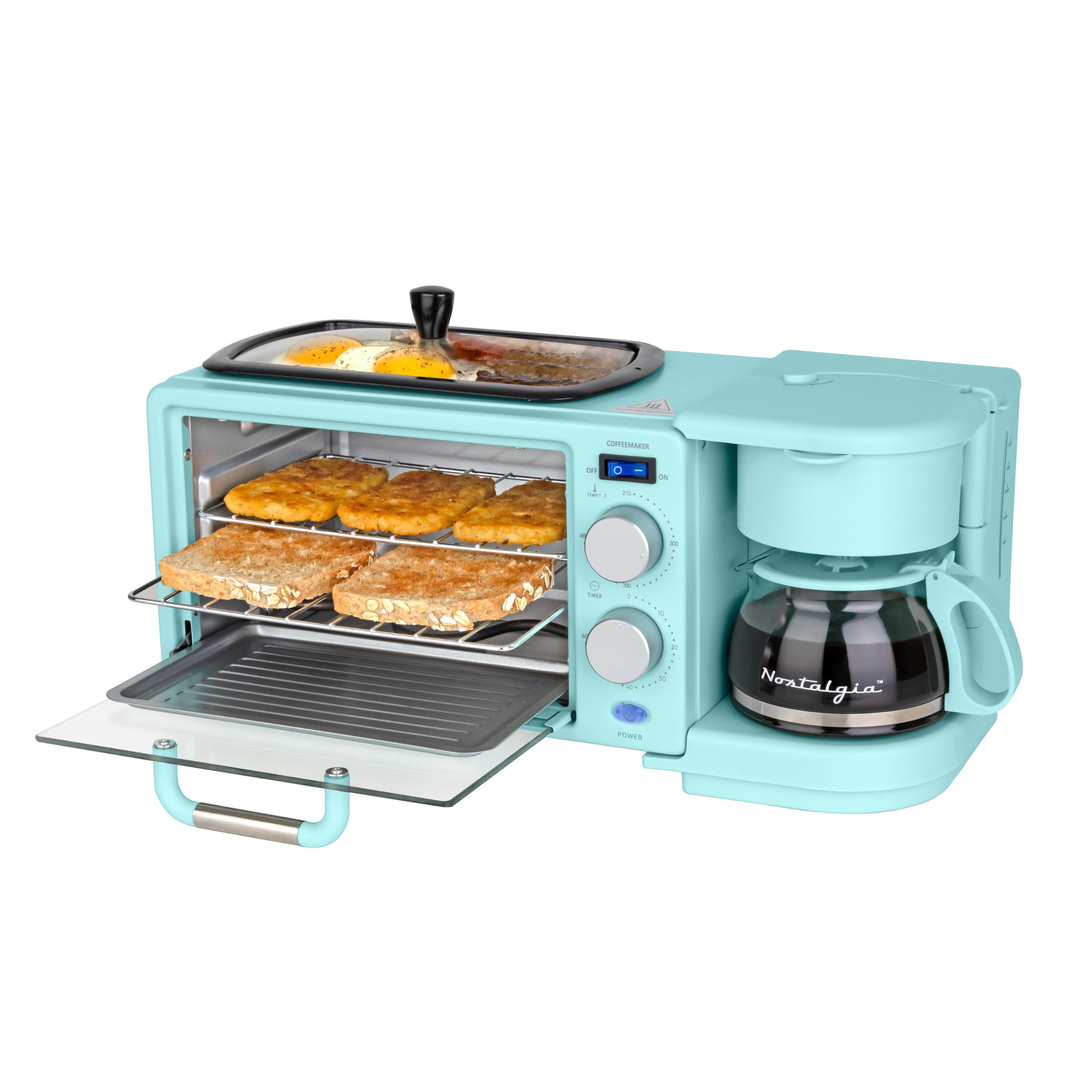 Nostalgia 3-in-1 Electric Breakfast Station with Coffee Maker