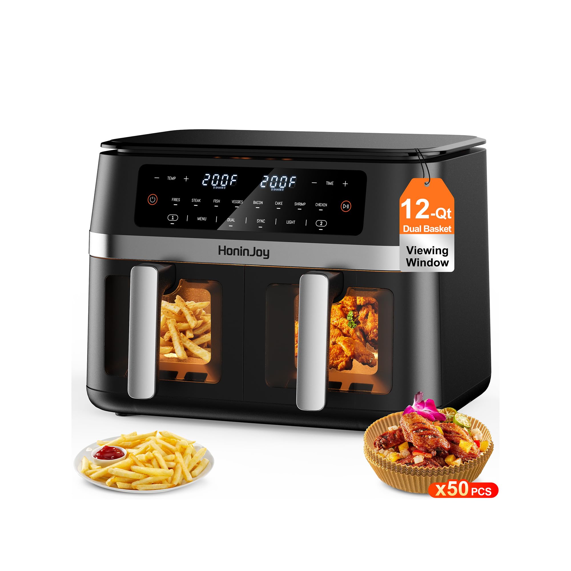 HoninJoy Large Dual Basket Air Fryer