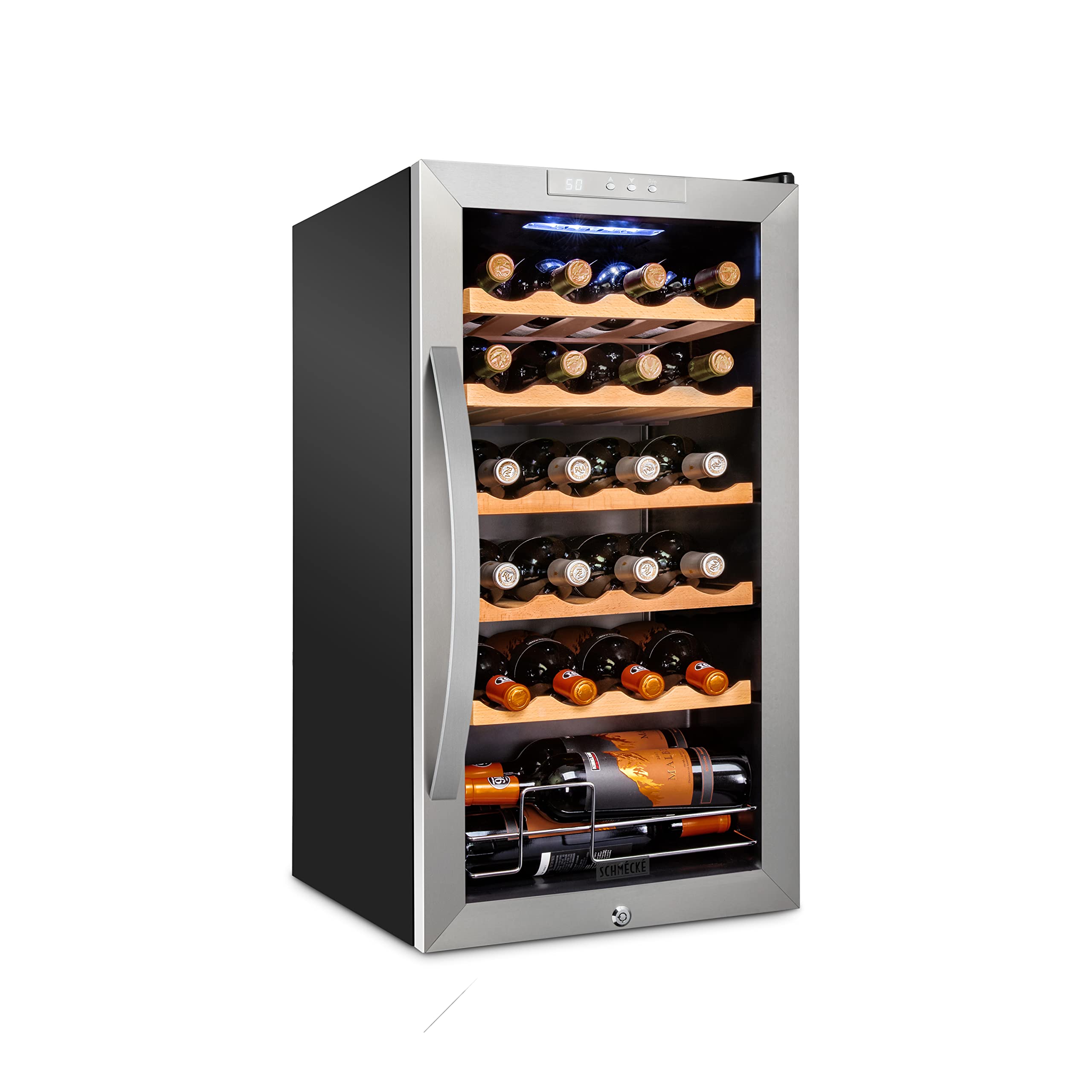 SCHMÉCKÉ Freestanding Wine Cooler Refrigerator with Lock