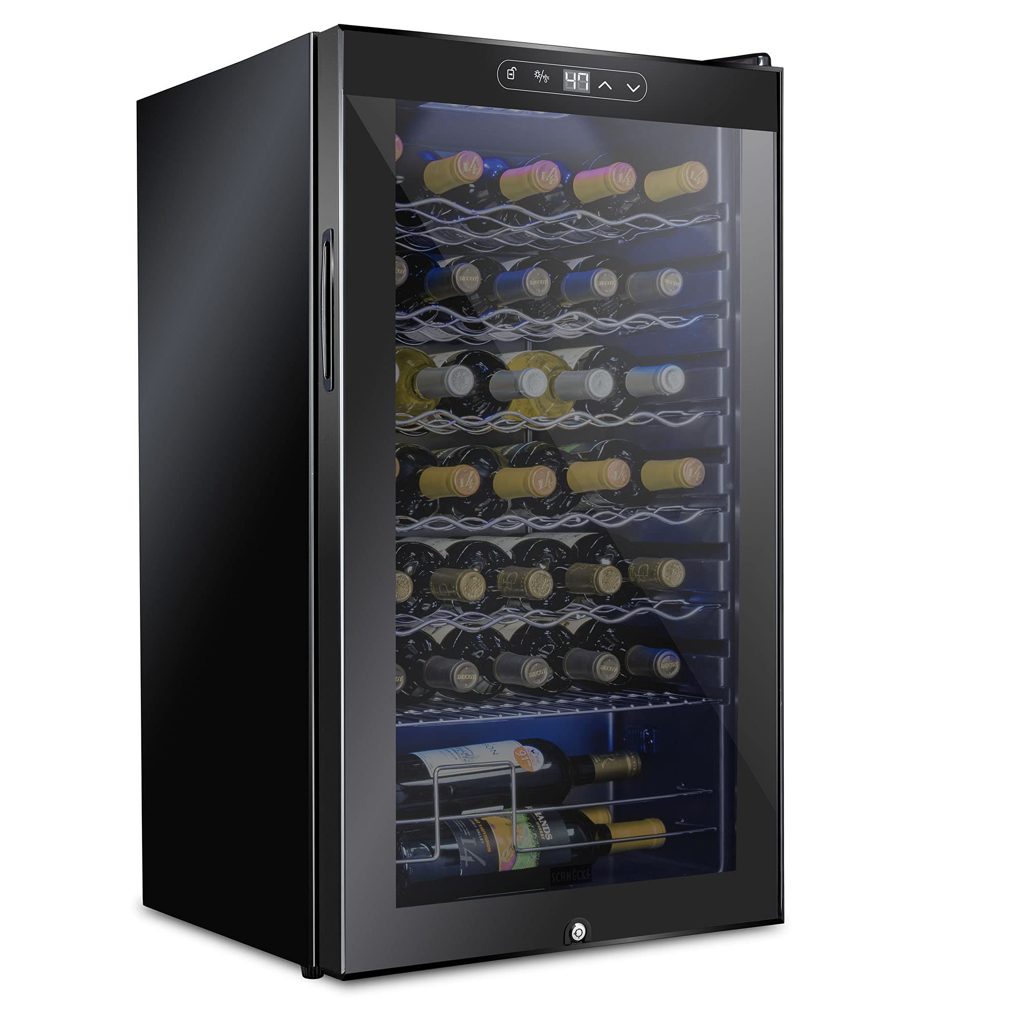 SCHMÉCKÉ Freestanding Wine Cooler Refrigerator with Lock