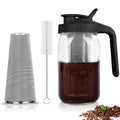 QHH Cold Brew Coffee Maker, 64 oz Mason Jar Pitcher with Stainless Steel Filter, Pour Spout Handle Lid, Airtight & Leak-Proof for Iced Coffee,Tea & Lemonade