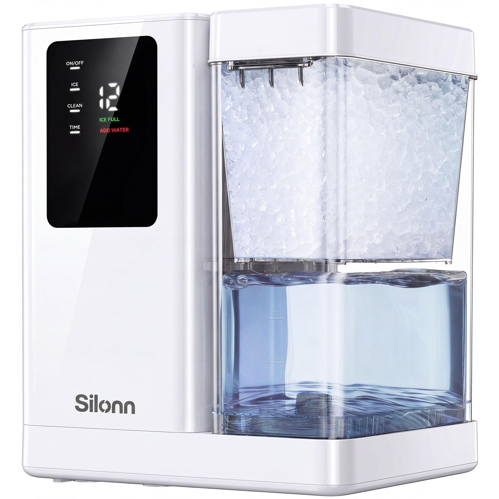 43-Lb Countertop Nugget Ice Maker with Self-Cleaning