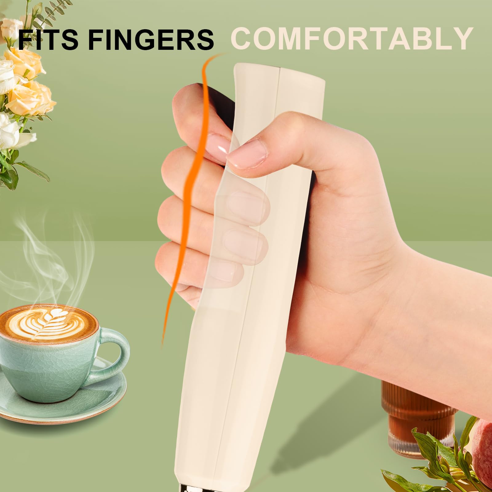 YUSWKO Rechargeable Handheld Milk Frother Wand for Coffee