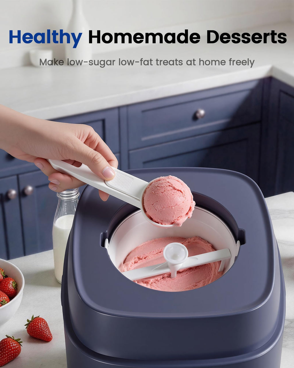 Oplace 4-in-1 Compressor Ice Cream Maker, 1-Quart