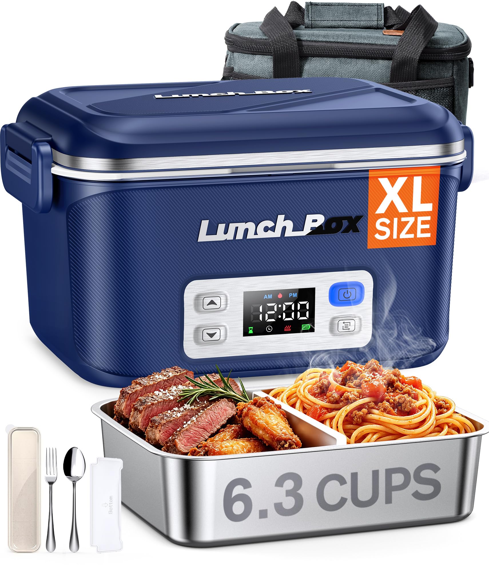 BYLTRNOW 1.5L Rechargeable Cordless Heated Lunch Box