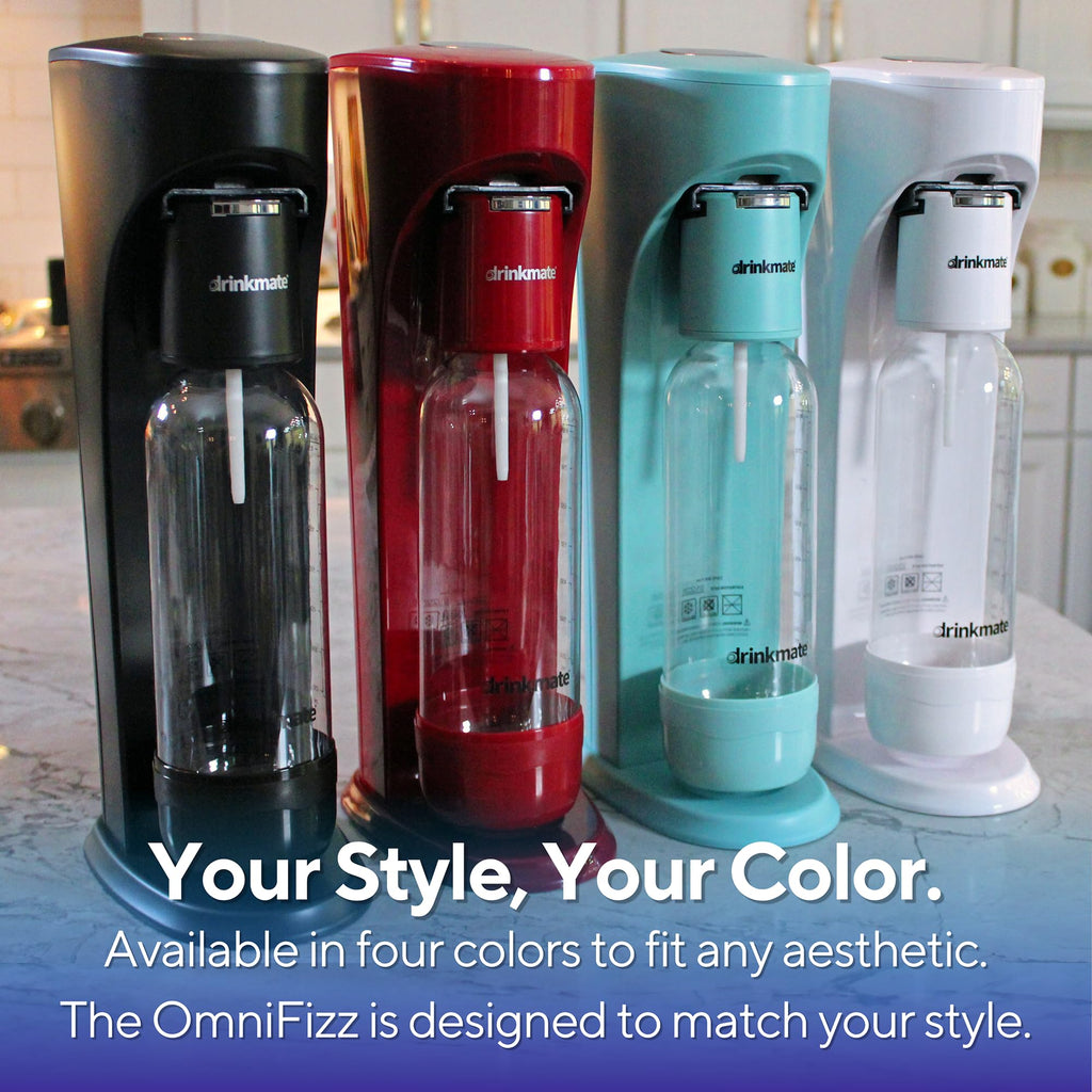 Drinkmate OmniFizz Sparkling Water Maker & Soda Streaming Machine | Carbonates Any Drink | BPA-Free Bottle | No Batteries or Electricity Required | CO2 Not Included
