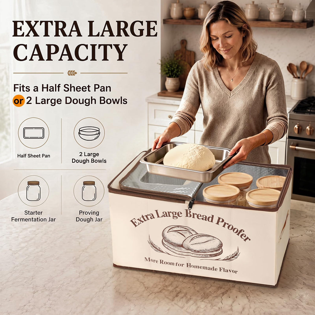 XL Bread Proofing Box Foldable Bread Proofer 23.6" Long Sourdough Warmer