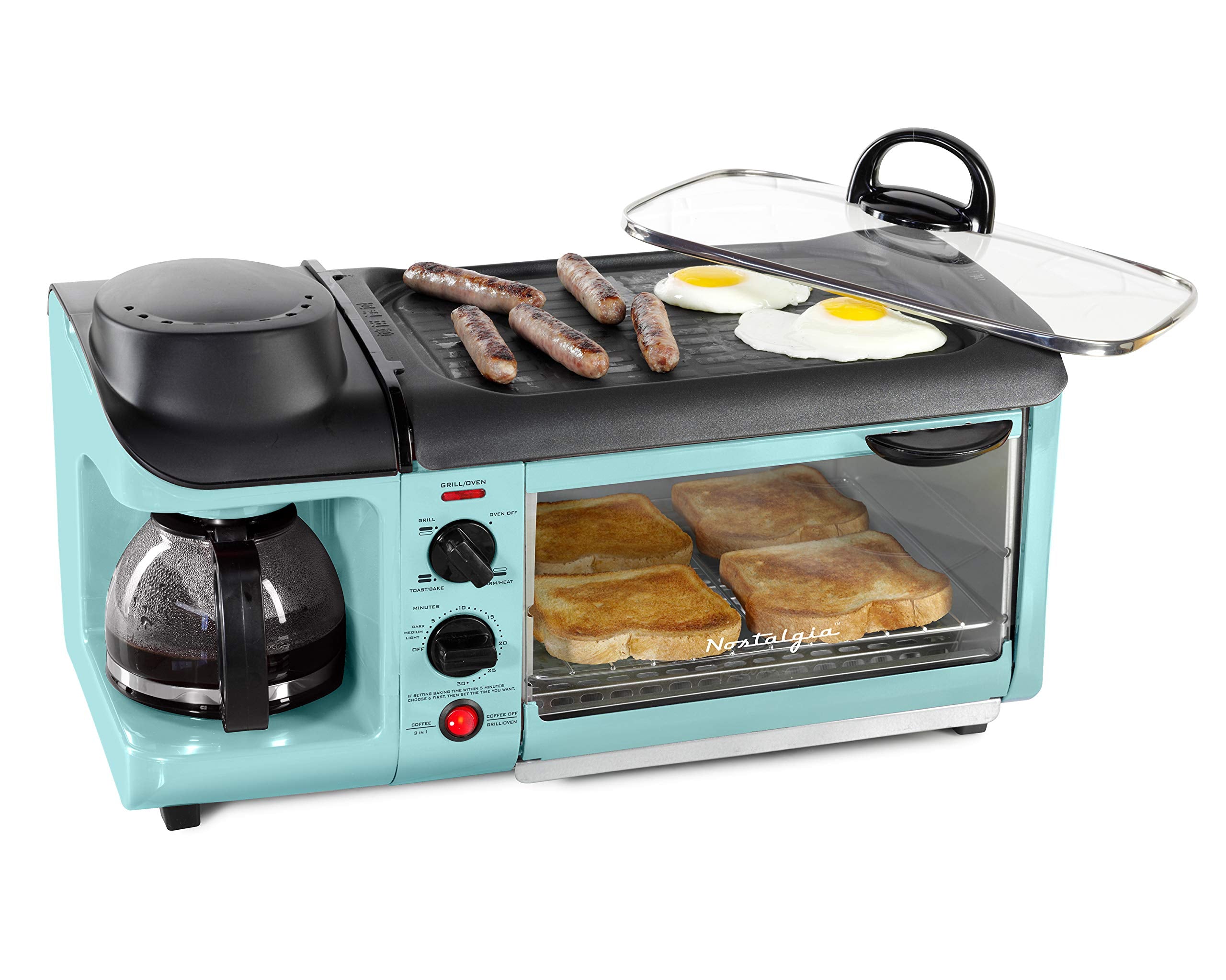 Nostalgia 3-in-1 Electric Breakfast Station with Coffee Maker