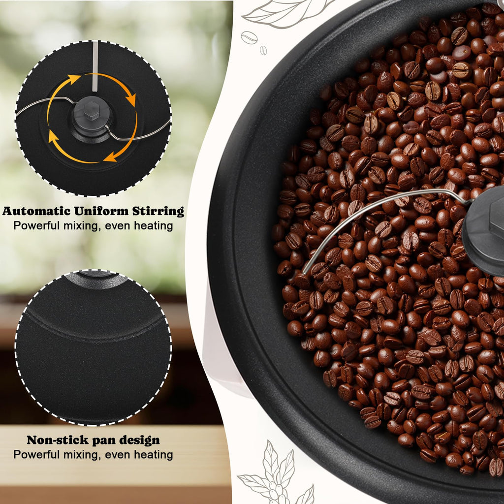 DIYAREA Coffee Roaster Machine for Home Use, 800g Capacity Electric Coffee Bean Roaster Machine with Timer 0-240℃ Non-Stick for Cafe Shop, Nut, Peanut, Black Bean, Soybeans 110V 1200W