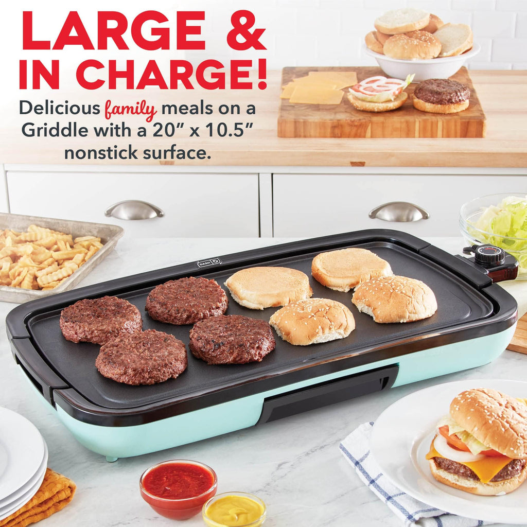 Dash Everyday Electric Griddle - Indoor Griddle for Versatile Cooking - Features Quick-Heating, Anti-Slip Feet, and Removable, Nonstick Plate