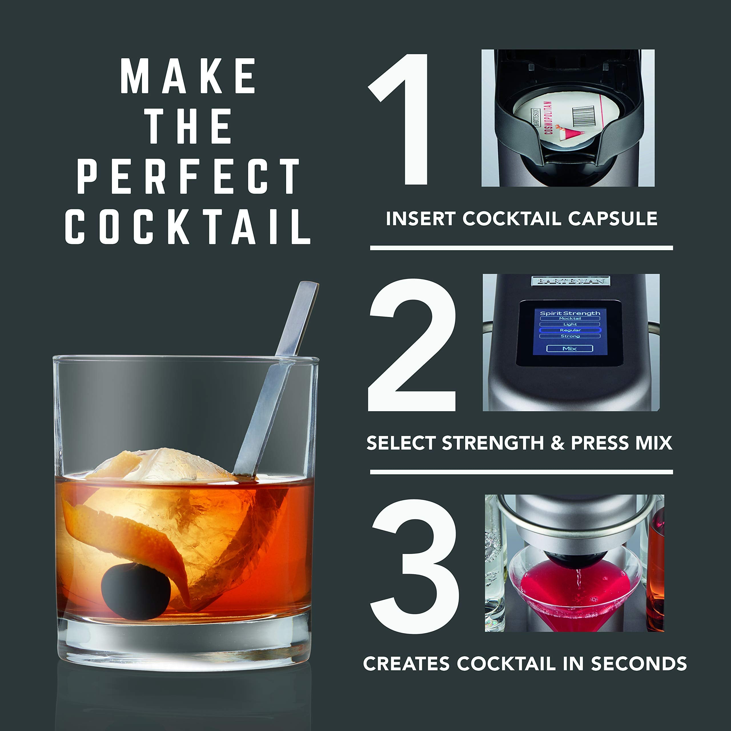Bartesian Automatic Cocktail Maker with Capsule Dispenser